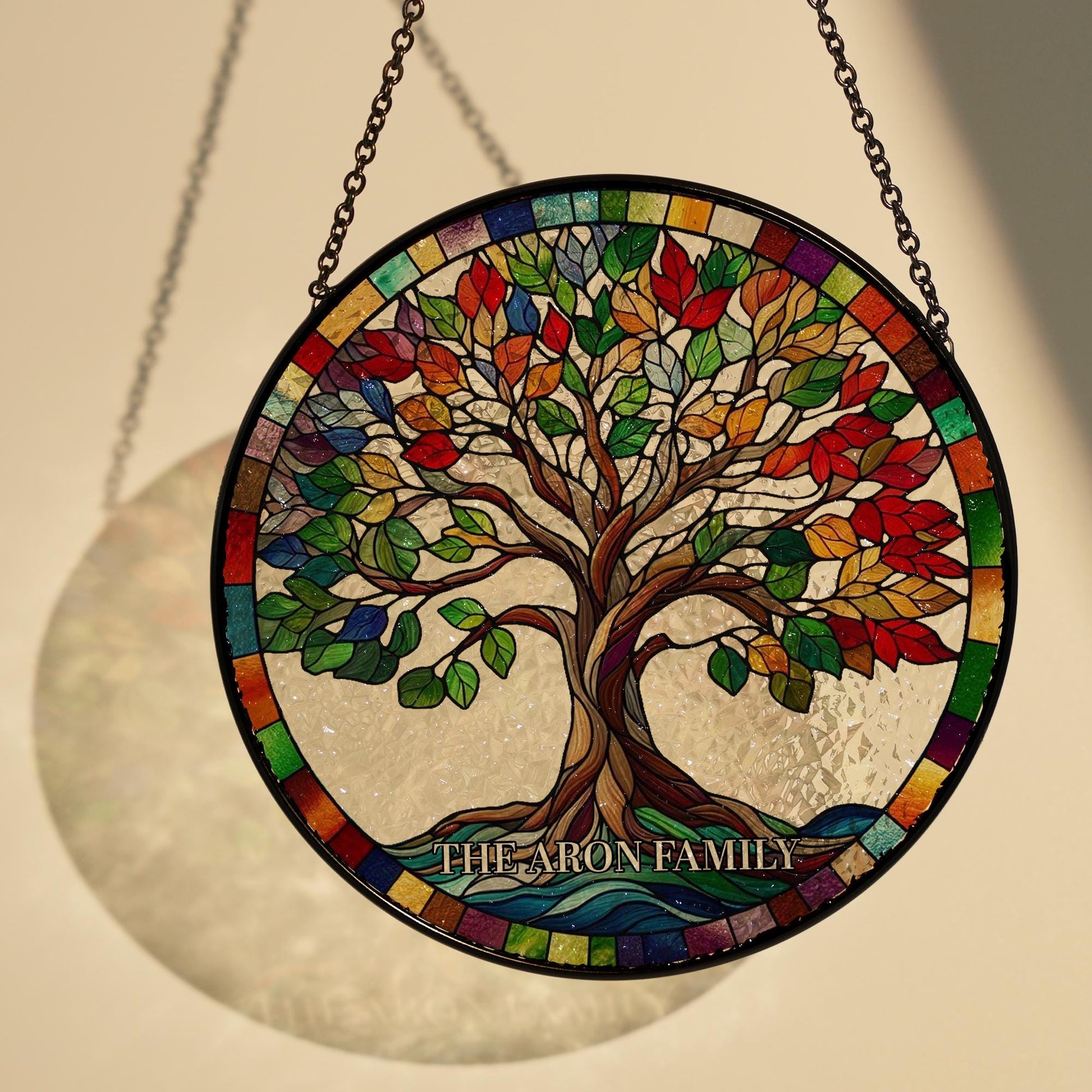 Personalized Tree of life GLASS Suncatcher Hanging, Family suncatcher, Tree of life glass , gift for mom, Perfect for Mother's day gift 2025