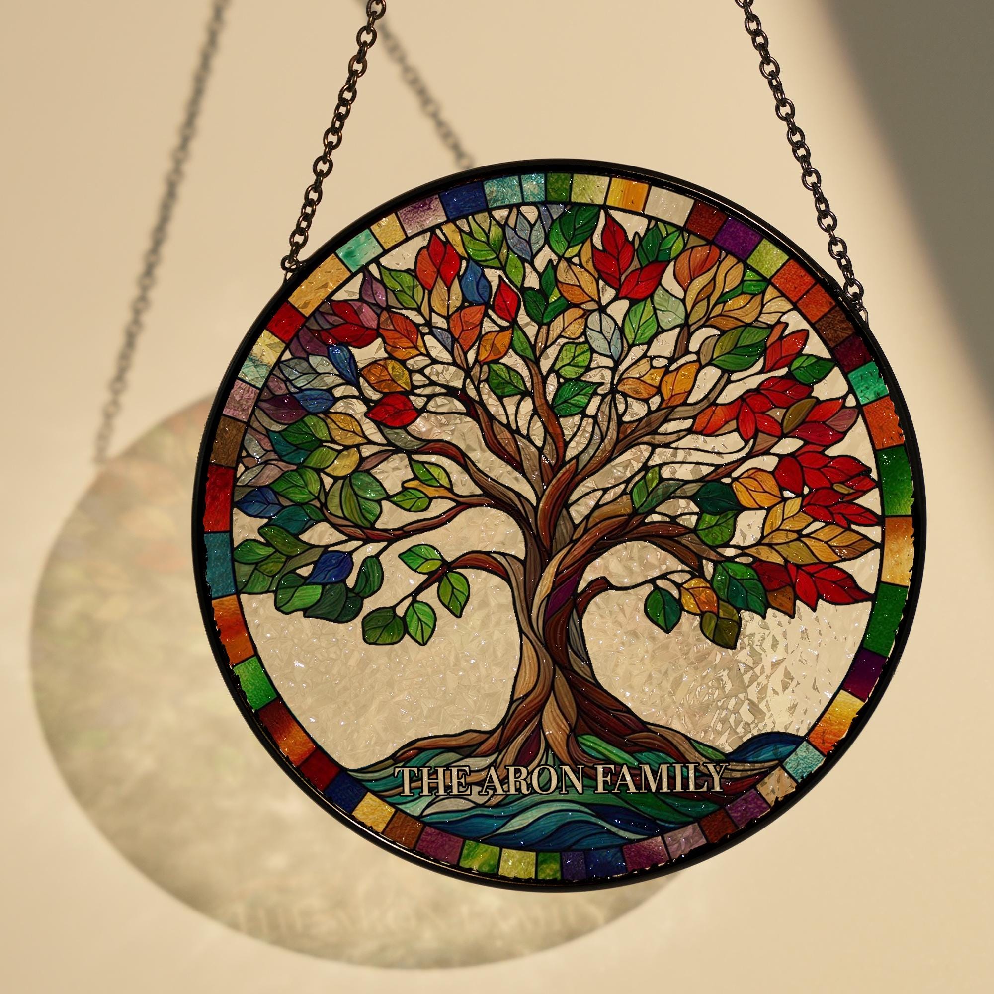 Personalized Tree of life GLASS Suncatcher Hanging, Family suncatcher, Tree of life glass , gift for mom, Perfect for Mother's day gift 2025