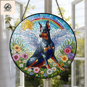 Angel Dobermann GLASS Decor, Dobermann memorial Decor, Dobermann Mom Decor, Dog Mom Gift, Sympathy Gift, Dog Lover Decor, Loss Of Pet