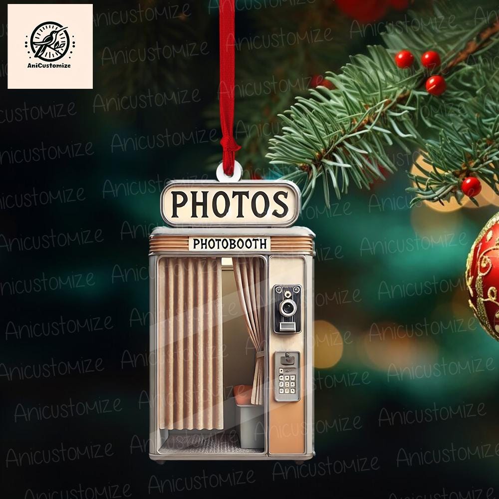2D FLAT Photobooth Christmas Ornament, Photobooth Ornament, Retro Christmas, Nostalgia Gift, Nostalgic Decor, Nostalgic Christmas Ornament