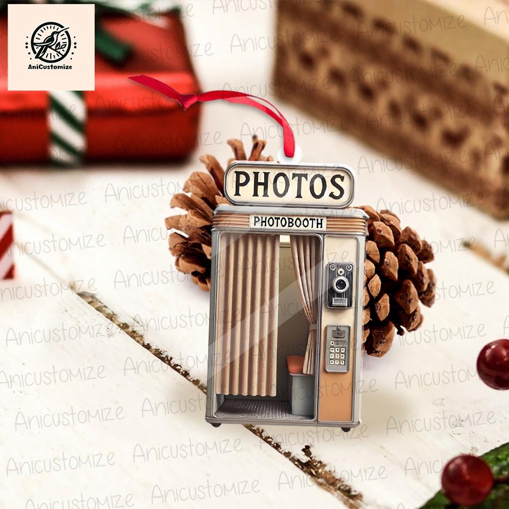 2D FLAT Photobooth Christmas Ornament, Photobooth Ornament, Retro Christmas, Nostalgia Gift, Nostalgic Decor, Nostalgic Christmas Ornament
