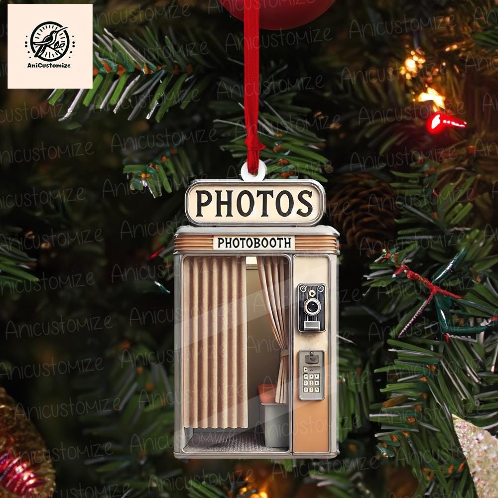 2D FLAT Photobooth Christmas Ornament, Photobooth Ornament, Retro Christmas, Nostalgia Gift, Nostalgic Decor, Nostalgic Christmas Ornament