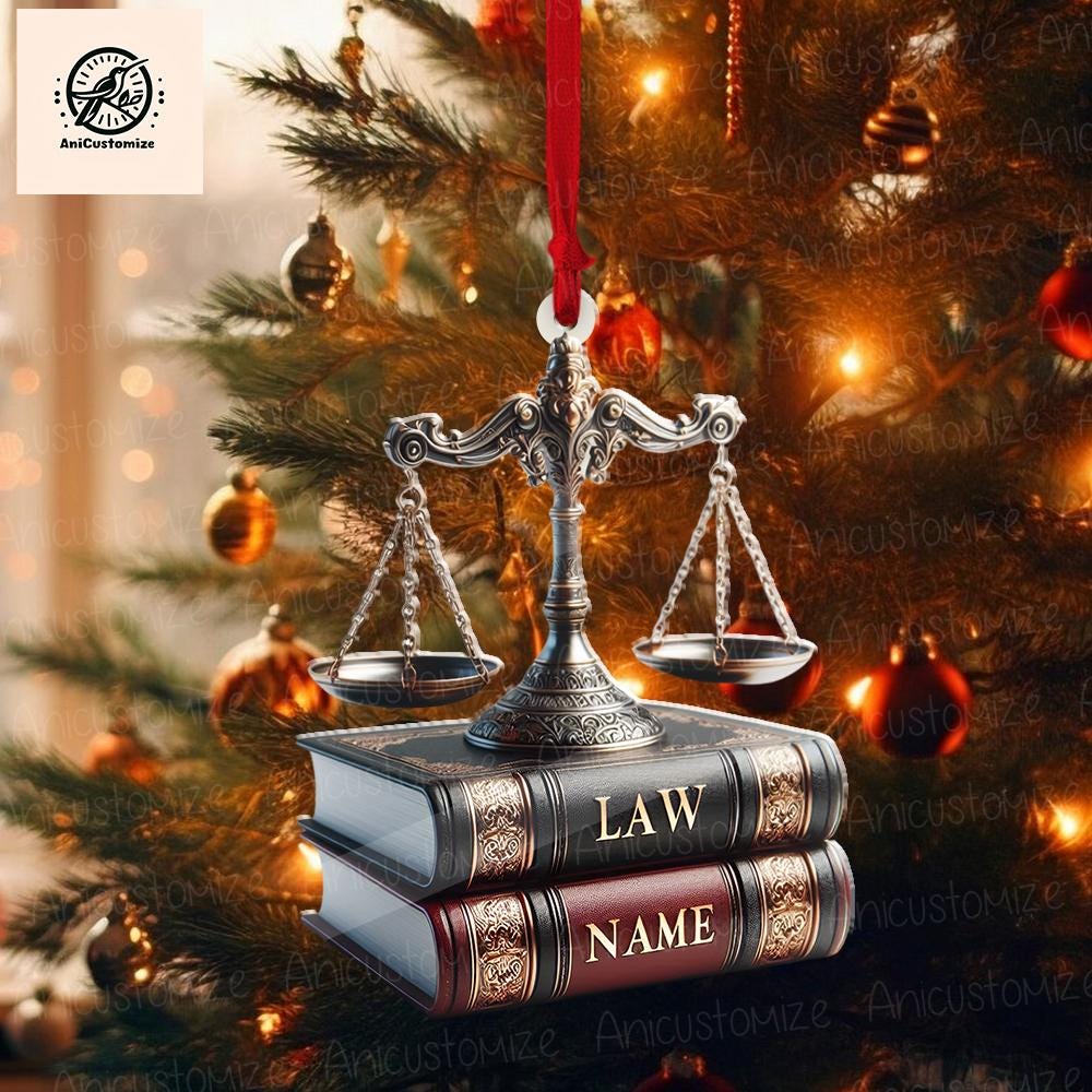 2D FLAT Personalized Lawyer Attorney Judge Ornaments, Lawyer Christmas Ornament, Law Justice Ornament, Law School Graduation Decorations