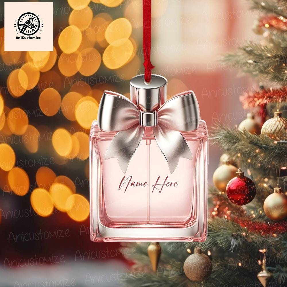 Personalized Perfume Bottle Ornament, 2D FLAT Perfume Bottle Christmas Ornament, Perfume Ornament Gift, Perfume Ornament, Perfume Lover Gift