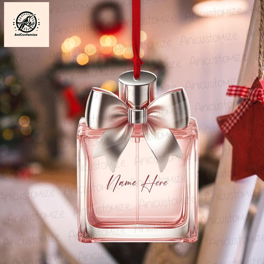 Personalized Perfume Bottle Ornament, 2D FLAT Perfume Bottle Christmas Ornament, Perfume Ornament Gift, Perfume Ornament, Perfume Lover Gift