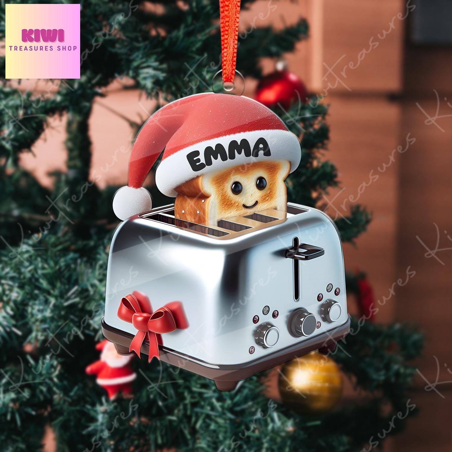 Toaster Christmas Ornament, 2d FLAT toaster ornament, Kitchen toaster decor, christmas hanging, household ornament, christmas keepsake