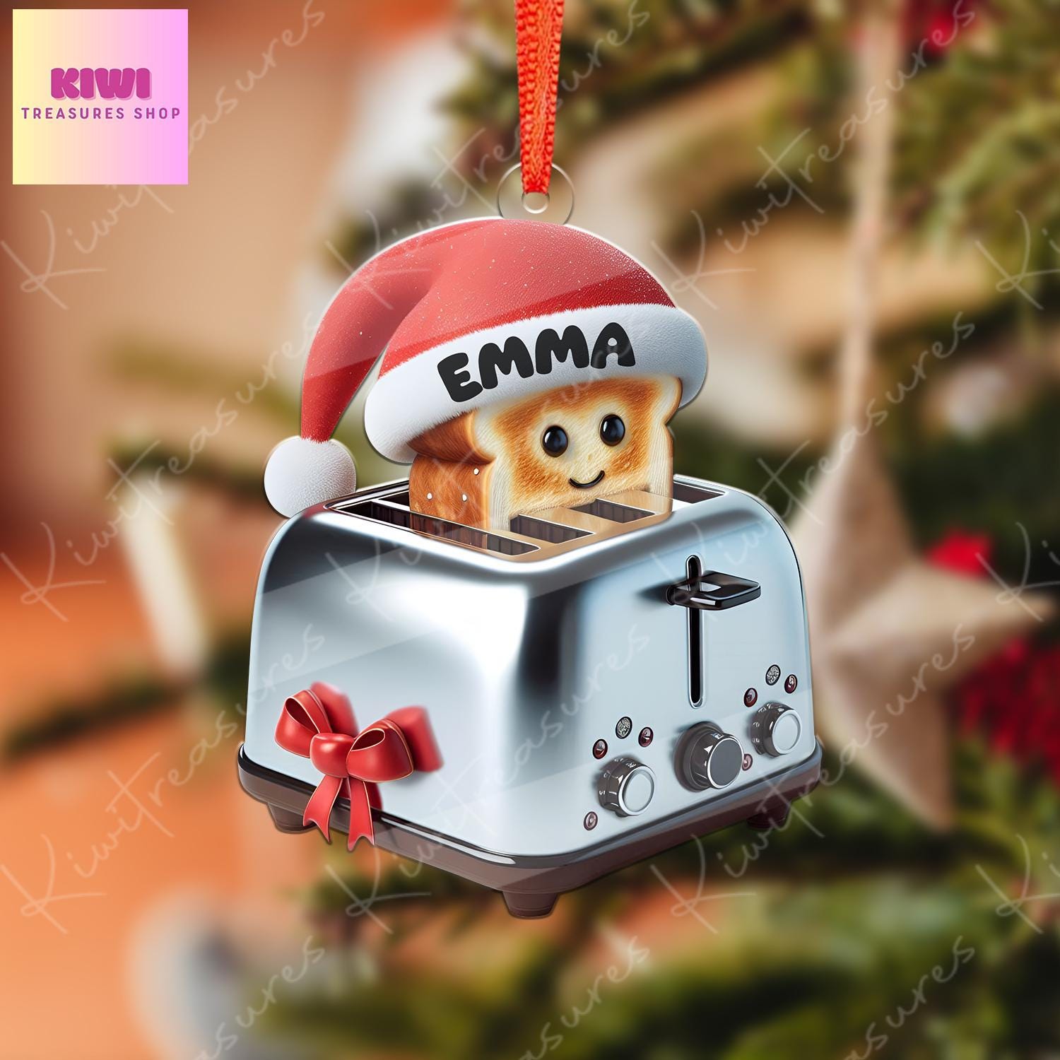 Toaster Christmas Ornament, 2d FLAT toaster ornament, Kitchen toaster decor, christmas hanging, household ornament, christmas keepsake