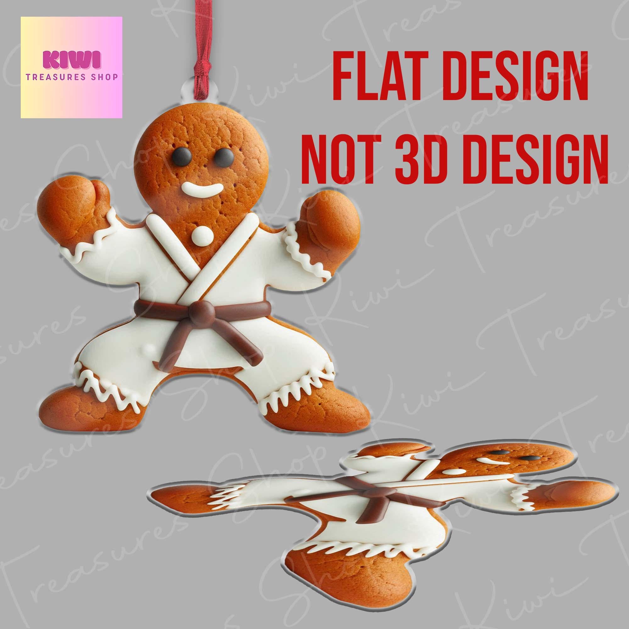 Martial Arts Gingerbread Ornament, 2d Flat Gingerbread ornament, Christmas decor, Christmas keepsake, Jiujitsu, Taekwondo ornament