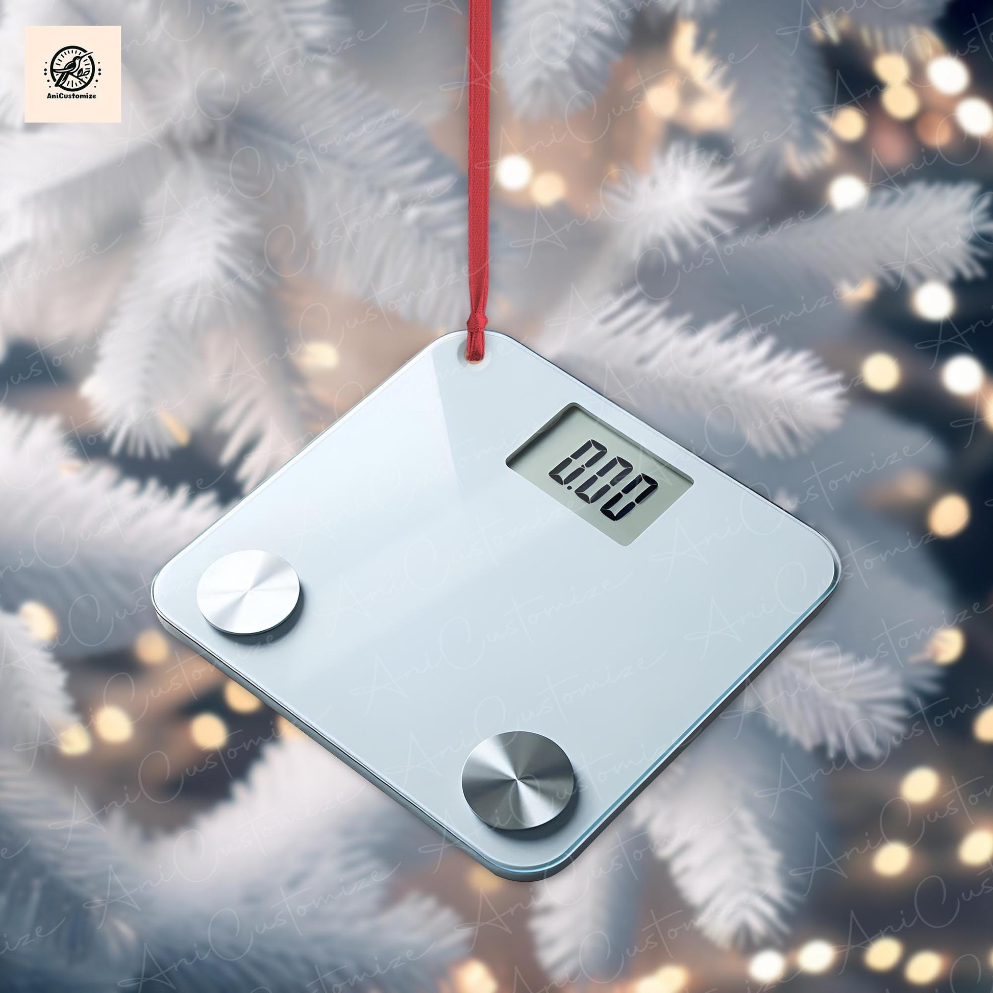 Personalized Measuring Scales Bascule Weight 2D FLAT Ornament, Measuring Scales Christmas Ornament, fitness club measuring Scales Ornament