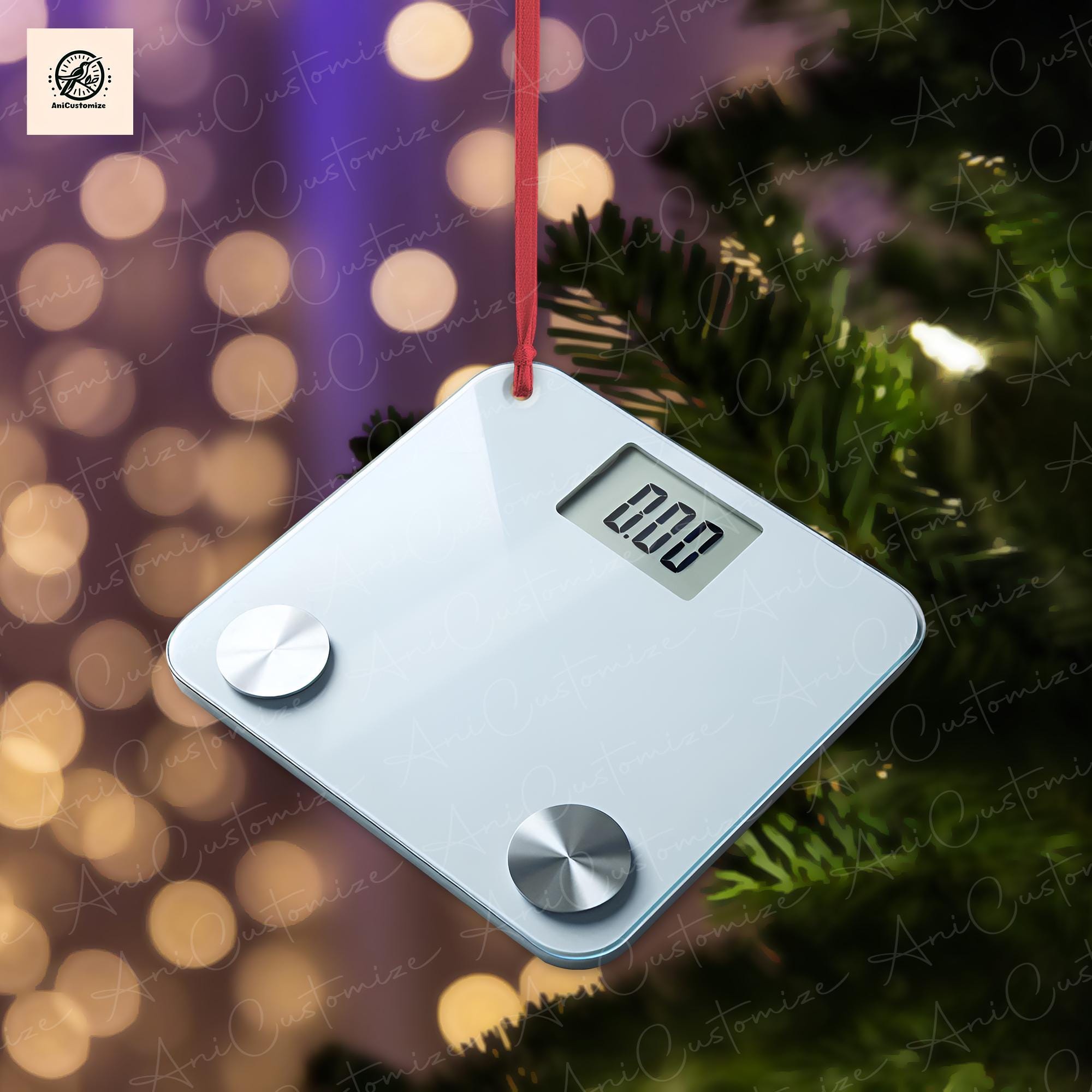 Personalized Measuring Scales Bascule Weight 2D FLAT Ornament, Measuring Scales Christmas Ornament, fitness club measuring Scales Ornament