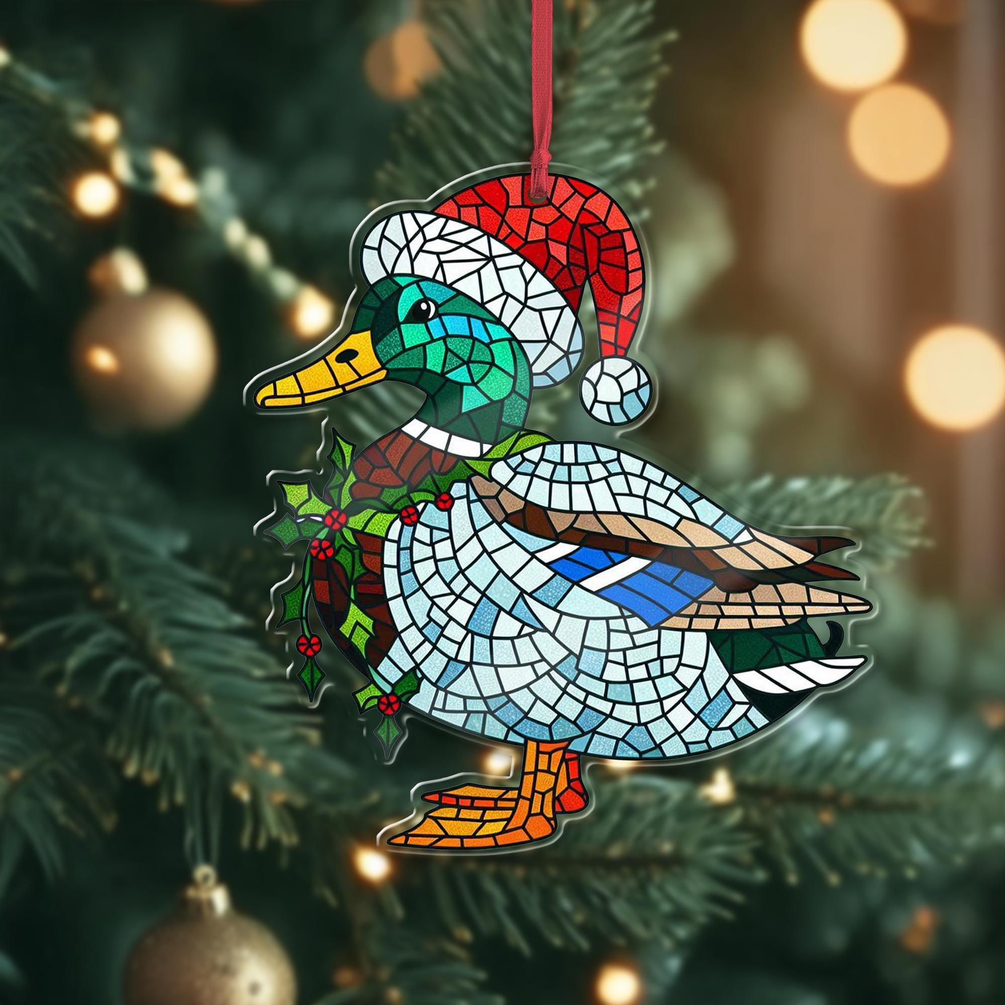 Mallard Duck Christmas ornament, Hunting lover gift, Duck lover gift, Christmas animal, Duck ornament, Gift for dad, cute mallard duck