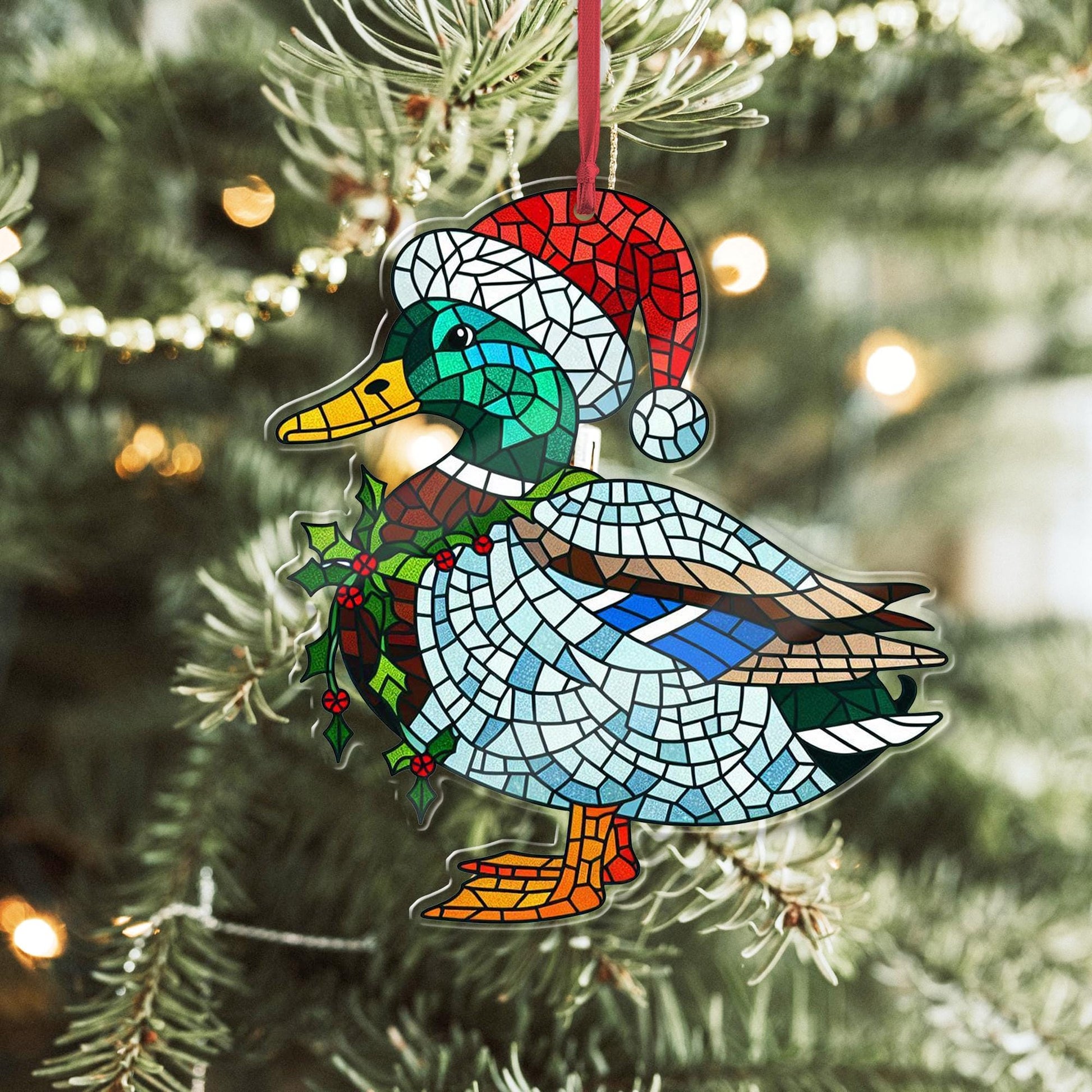 Mallard Duck Christmas ornament, Hunting lover gift, Duck lover gift, Christmas animal, Duck ornament, Gift for dad, cute mallard duck