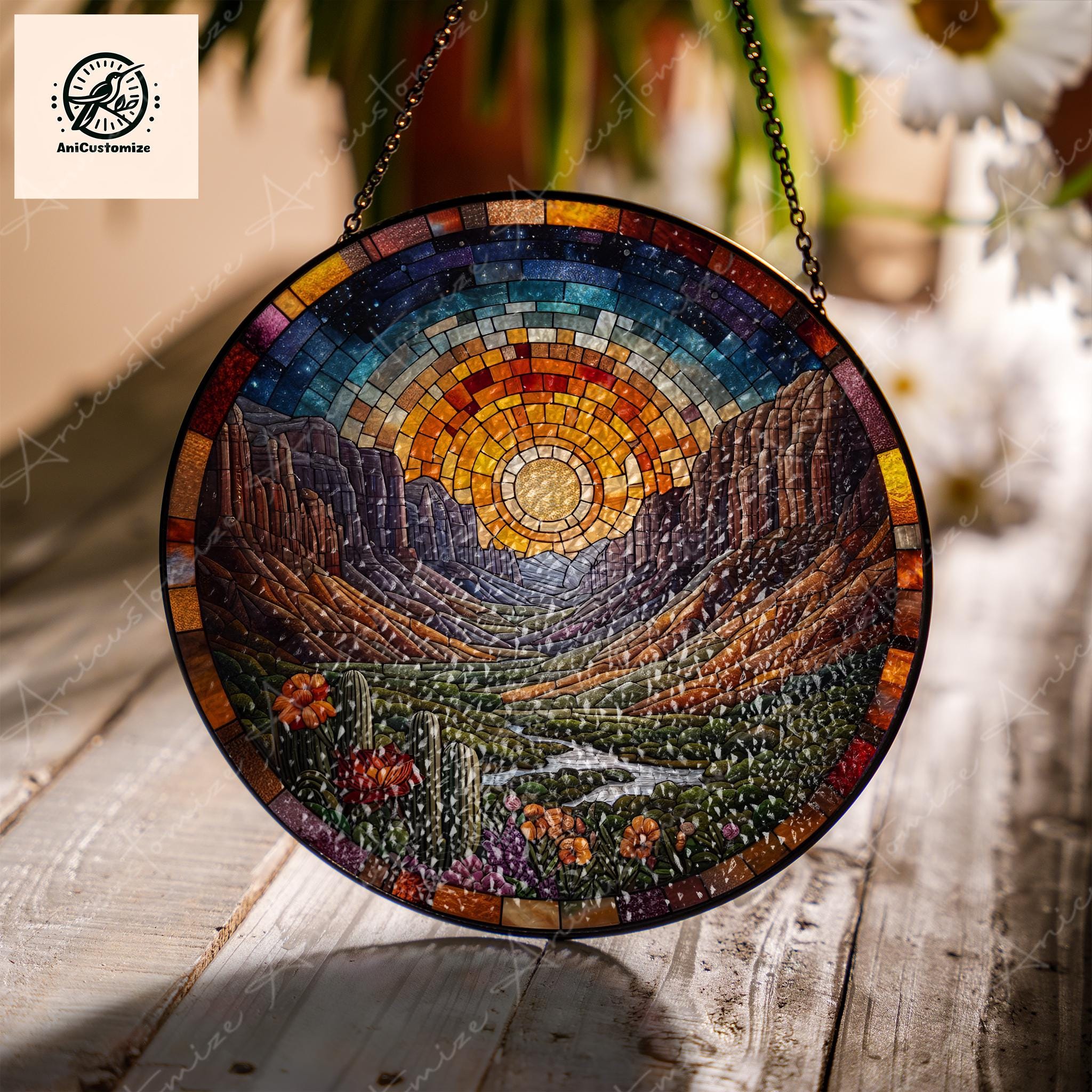 Big Bend National Park GLASS, National Park Suncatcher, Big Bend Texas Gift, Christmas Gift, Home Decor, Travel Gift Ornament, Tourist