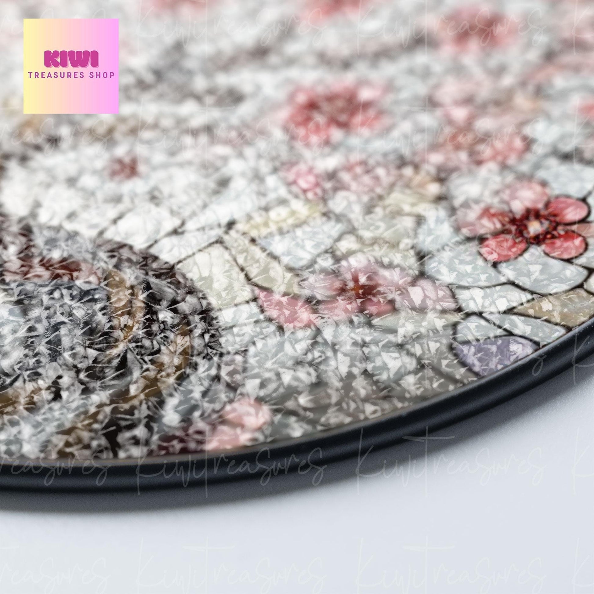 Cherry Blossom Tree GLASS Suncatcher Hanging, Spring landscape Window hanging, Suncatcher ornament, Cherry blossom