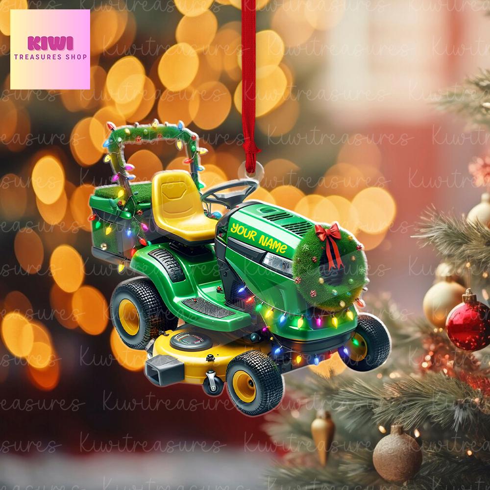 Personalized Lawn Mower Xmas Ornament, 2d Flat Laen Mower ornament, Riding Mowers, Christmas 2024 ornament, gift for dad