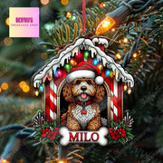 Personalized Christmas Cavapoo House Ornament Decor, Custom Dog Name Ornament, Dog House Decor, Cavapoo Lover Gift, Xmas Gift For Dog Mom