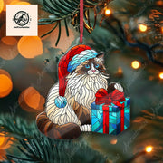 Christmas Cat Ornament, Ragdoll Cat Ornament, Cat Xmas Decor, Xmas Ornament, Cat Lover Gift, Xmas Decor, Gift For Her, Christmas Gift Idea