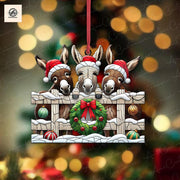 3 Peeking Donkey Christmas Ornament, Funny Christmas Decor, Xms Donkey Decor, Donkey Lover Decor, Funny Gift,Christmas Animal,Christmas Gift