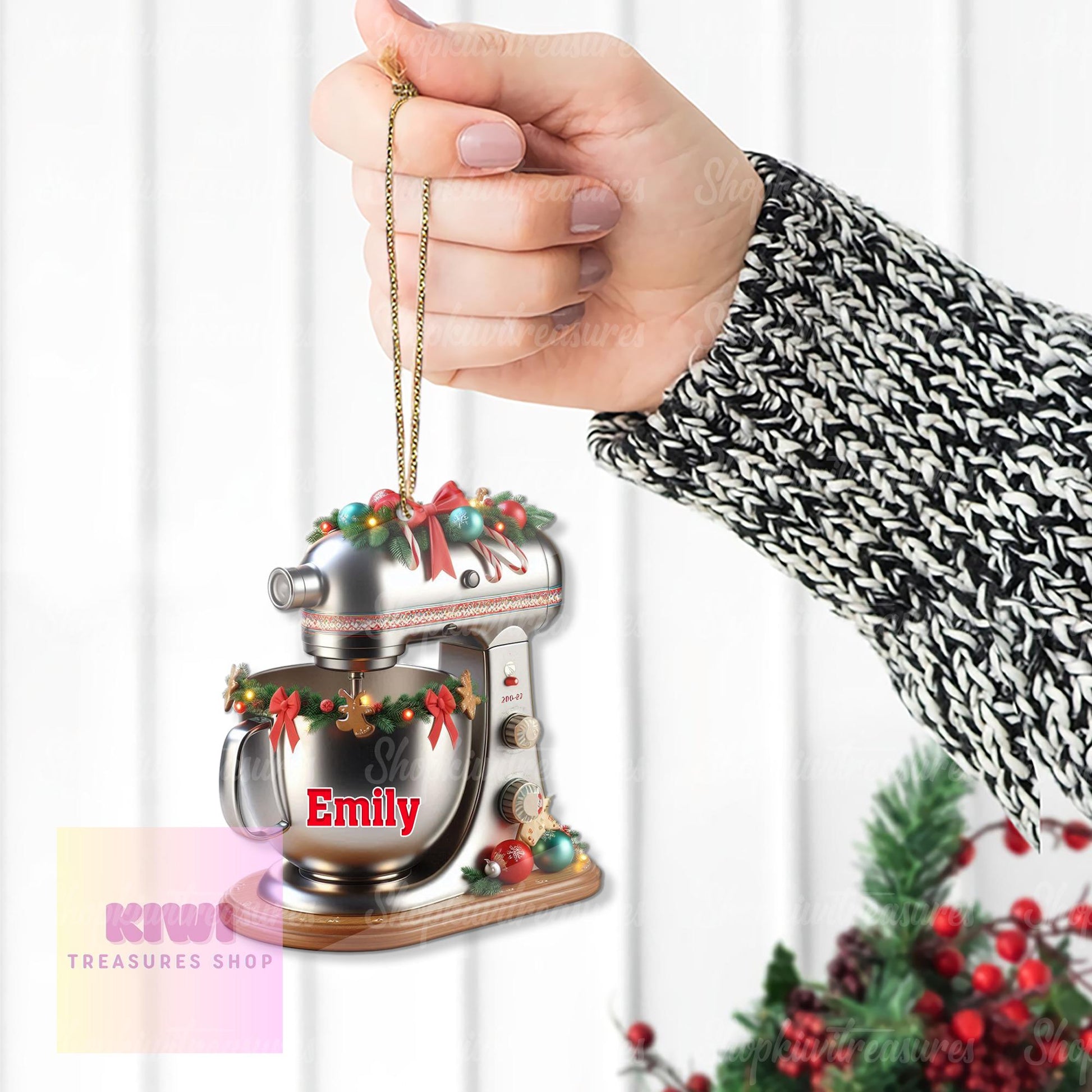 Custom Mixer Ornament • Personalized Baking Kitchen FLAT Christmas Decoration