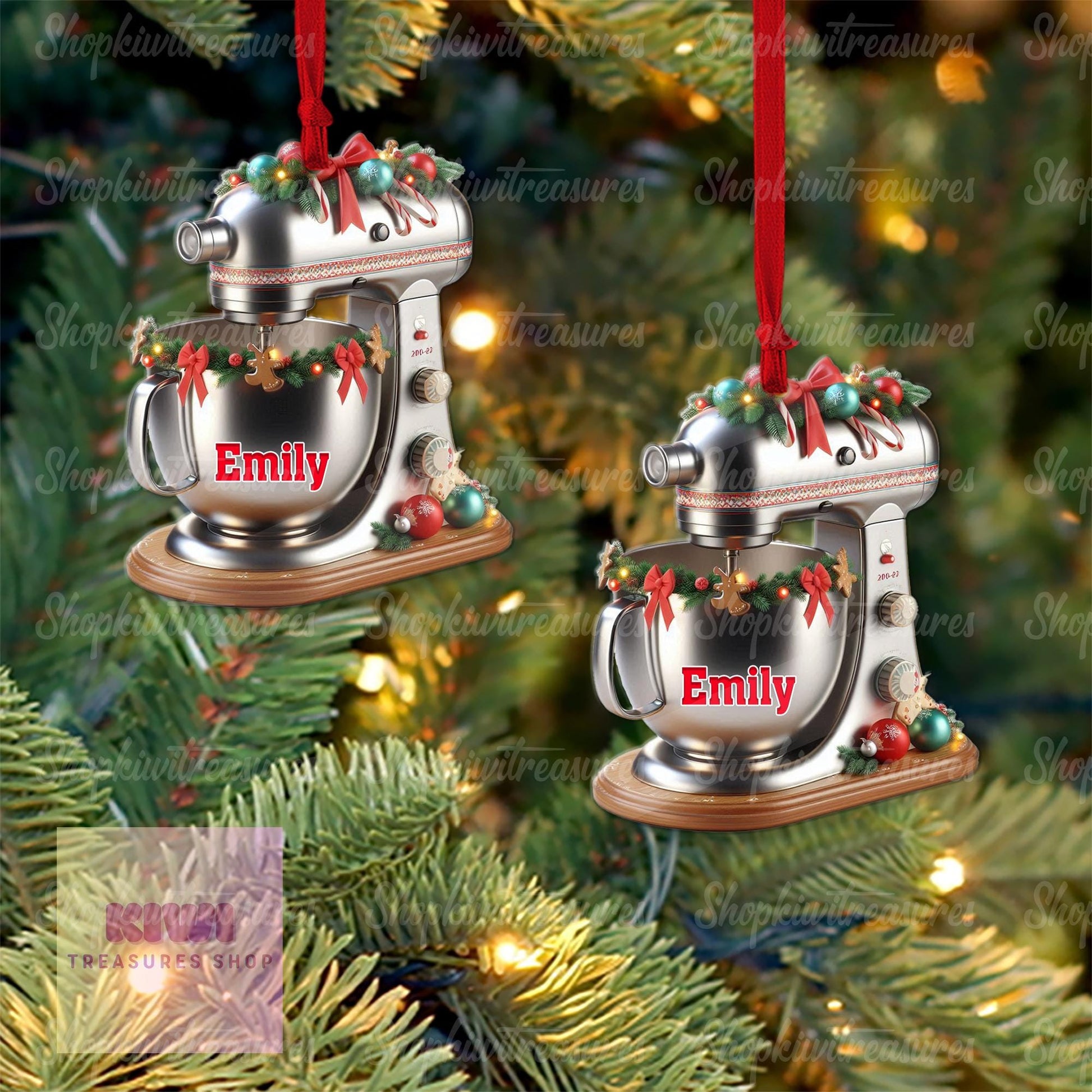 Custom Mixer Ornament • Personalized Baking Kitchen FLAT Christmas Decoration