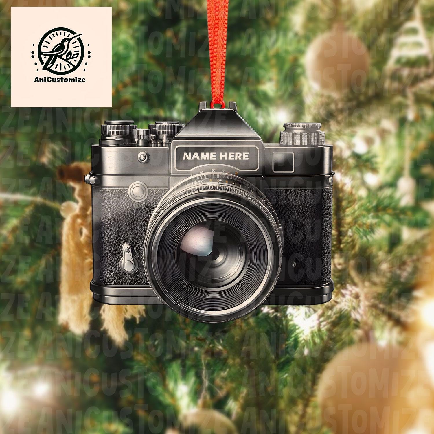 Personalized Camera 2D FLAT Ornament, Camera Ornament, Christmas Ornament Camera Lover Gift, Gift For Photographers, Christmas Tree Decor