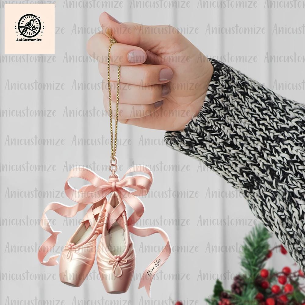 Ballet Shoes Personalized 2D FLAT Christmas Ornament, Ballet Shoes Xmas, Ballet Shoes Flat Ornament, Ballet Ornament, Ballet-dancer Gift