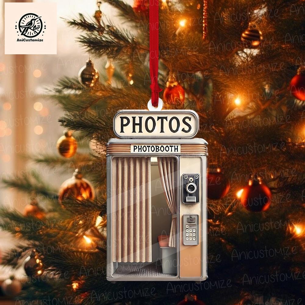 2D FLAT Photobooth Christmas Ornament, Photobooth Ornament, Retro Christmas, Nostalgia Gift, Nostalgic Decor, Nostalgic Christmas Ornament