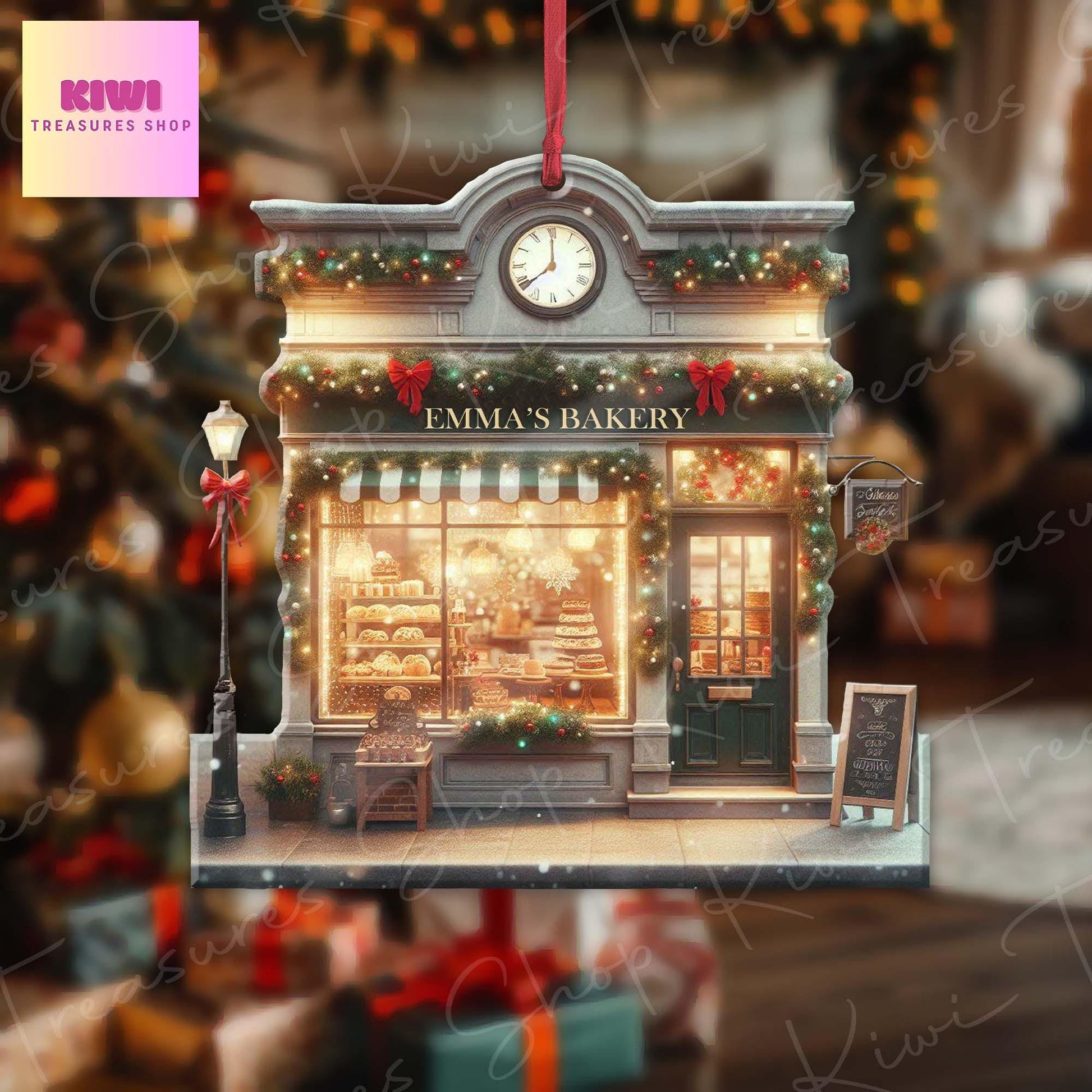 Personalized Bakery front view Ornament, 2D Flat Baking Ornament, Baking lover gift, Bakery ornament, Gift for housekeeper, Baking store