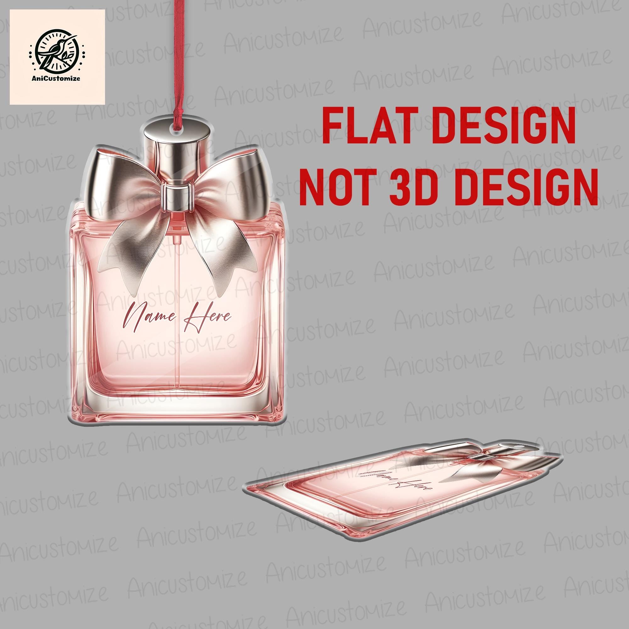 Personalized Perfume Bottle Ornament, 2D FLAT Perfume Bottle Christmas Ornament, Perfume Ornament Gift, Perfume Ornament, Perfume Lover Gift