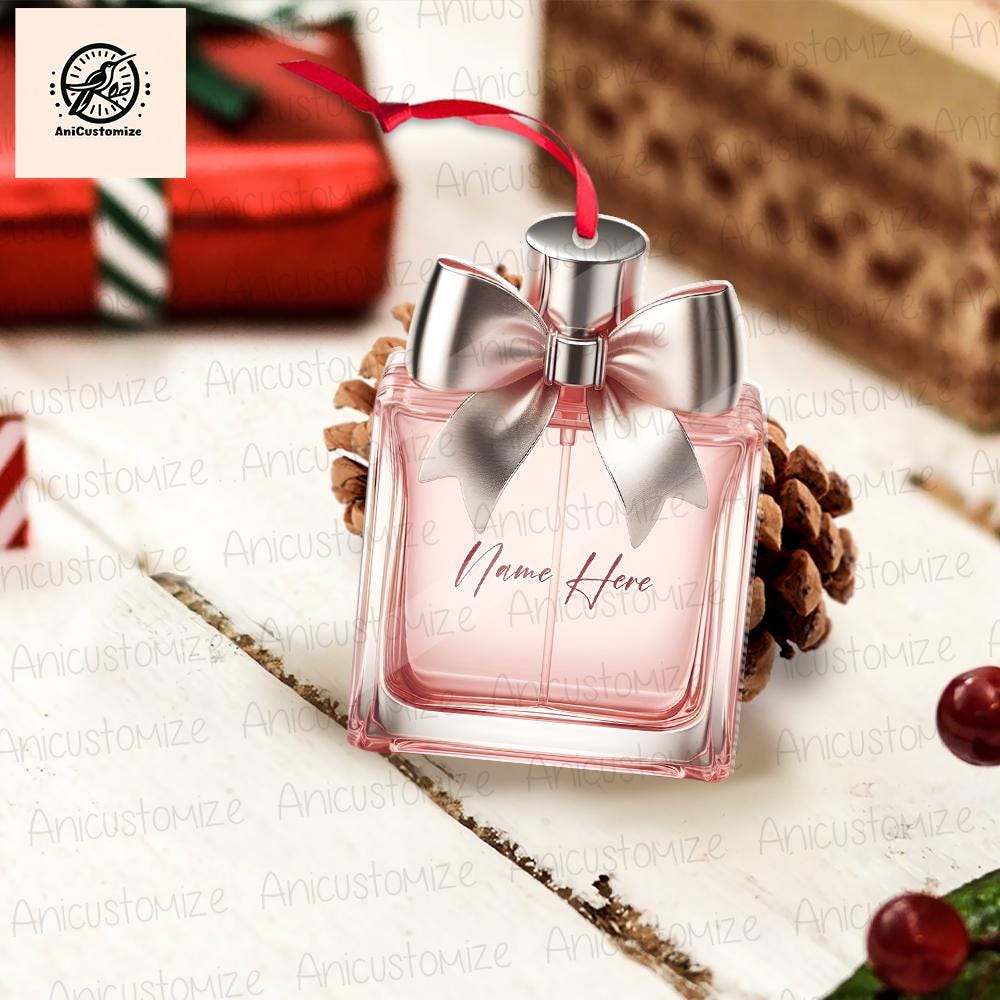Personalized Perfume Bottle Ornament, 2D FLAT Perfume Bottle Christmas Ornament, Perfume Ornament Gift, Perfume Ornament, Perfume Lover Gift