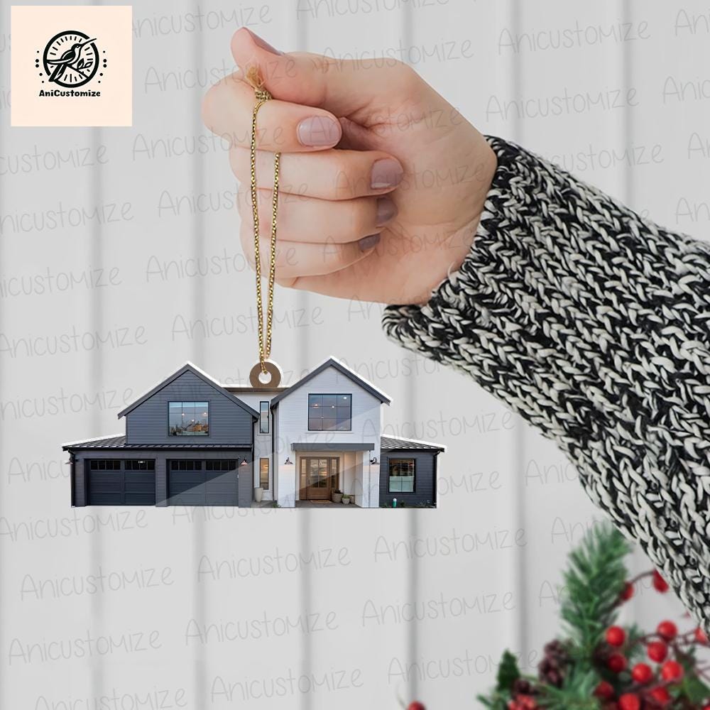 Custom House Photo Acrylic Ornament: Personalized Family Keepsake