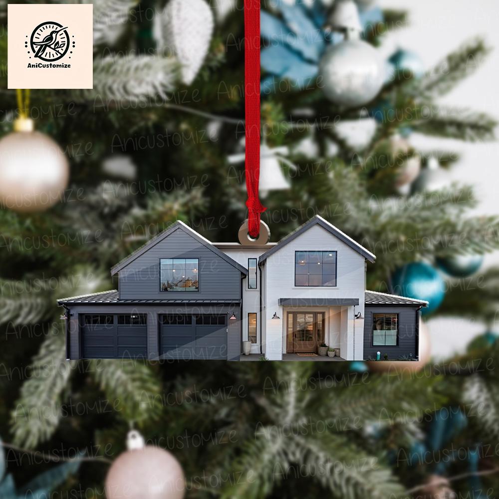Custom House Photo Acrylic Ornament: Personalized Family Keepsake