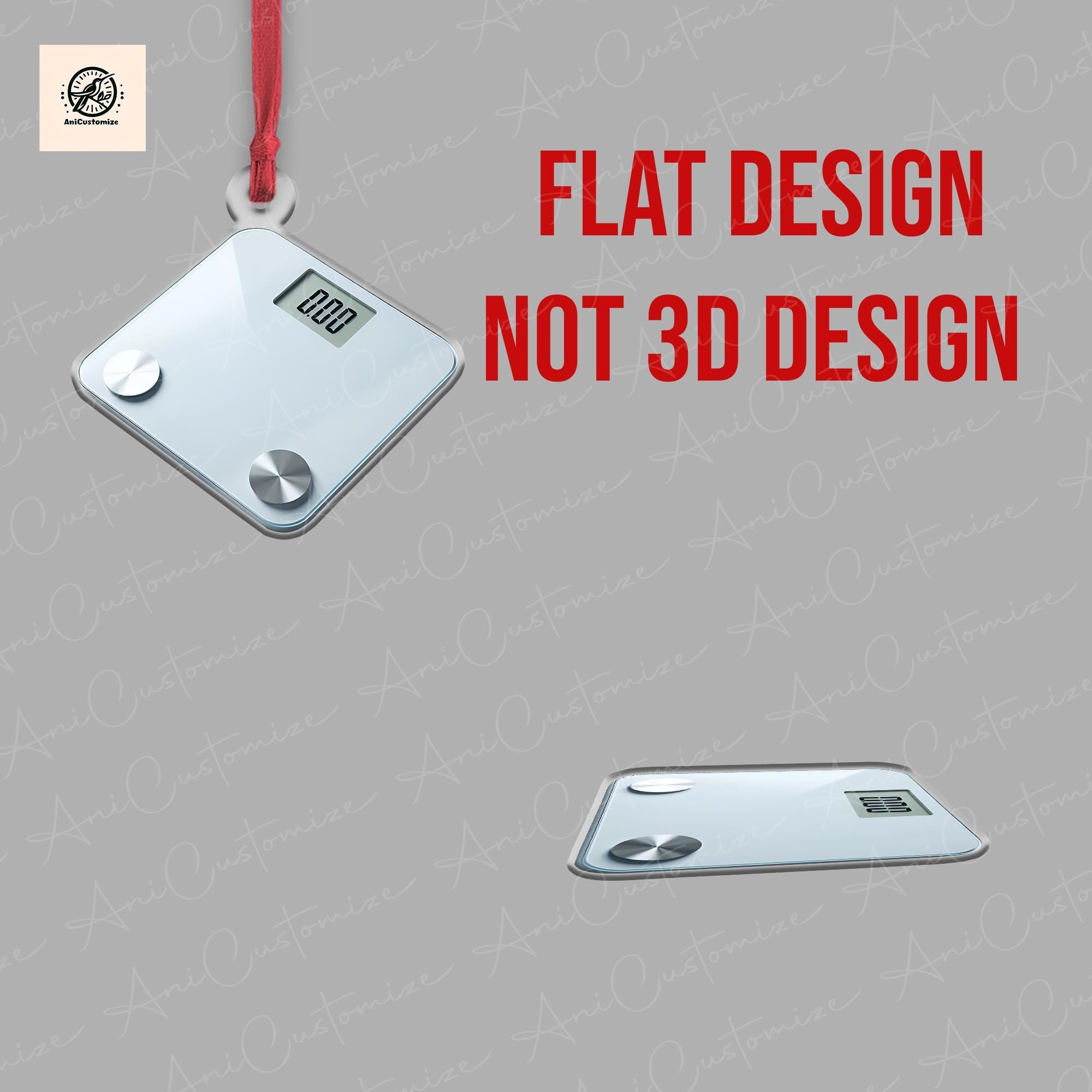Personalized Measuring Scales Bascule Weight 2D FLAT Ornament, Measuring Scales Christmas Ornament, fitness club measuring Scales Ornament