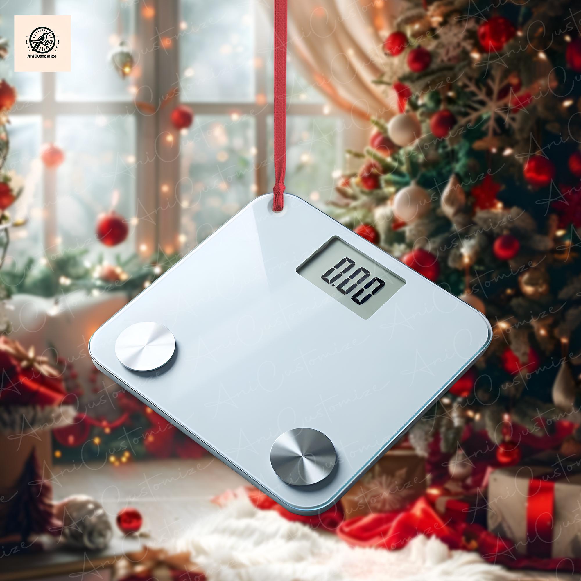 Personalized Measuring Scales Bascule Weight 2D FLAT Ornament, Measuring Scales Christmas Ornament, fitness club measuring Scales Ornament
