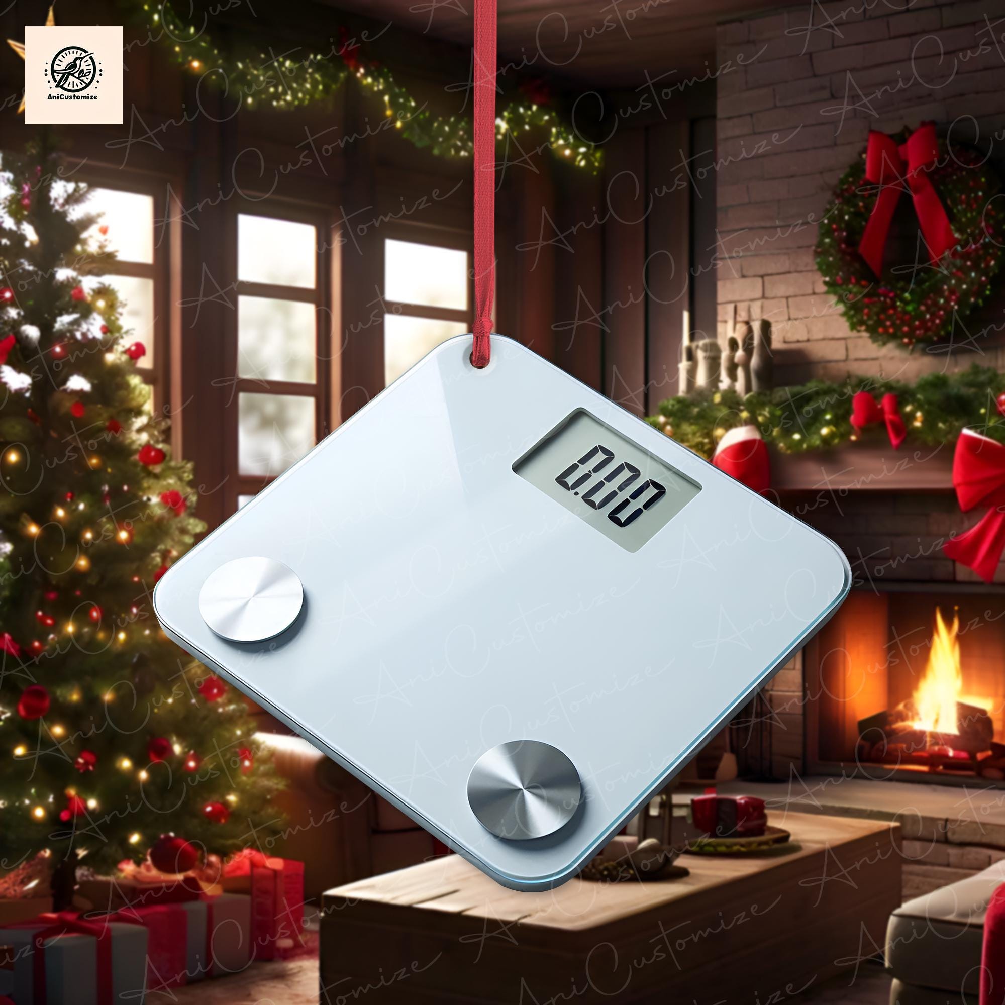 Personalized Measuring Scales Bascule Weight 2D FLAT Ornament, Measuring Scales Christmas Ornament, fitness club measuring Scales Ornament