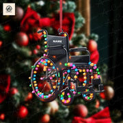 Personalized Motorized Multifunctional wheelchair 2D FLAT Christmas ornament,Multifunctional wheelchair Christmas Ornament wheelchair Lovers