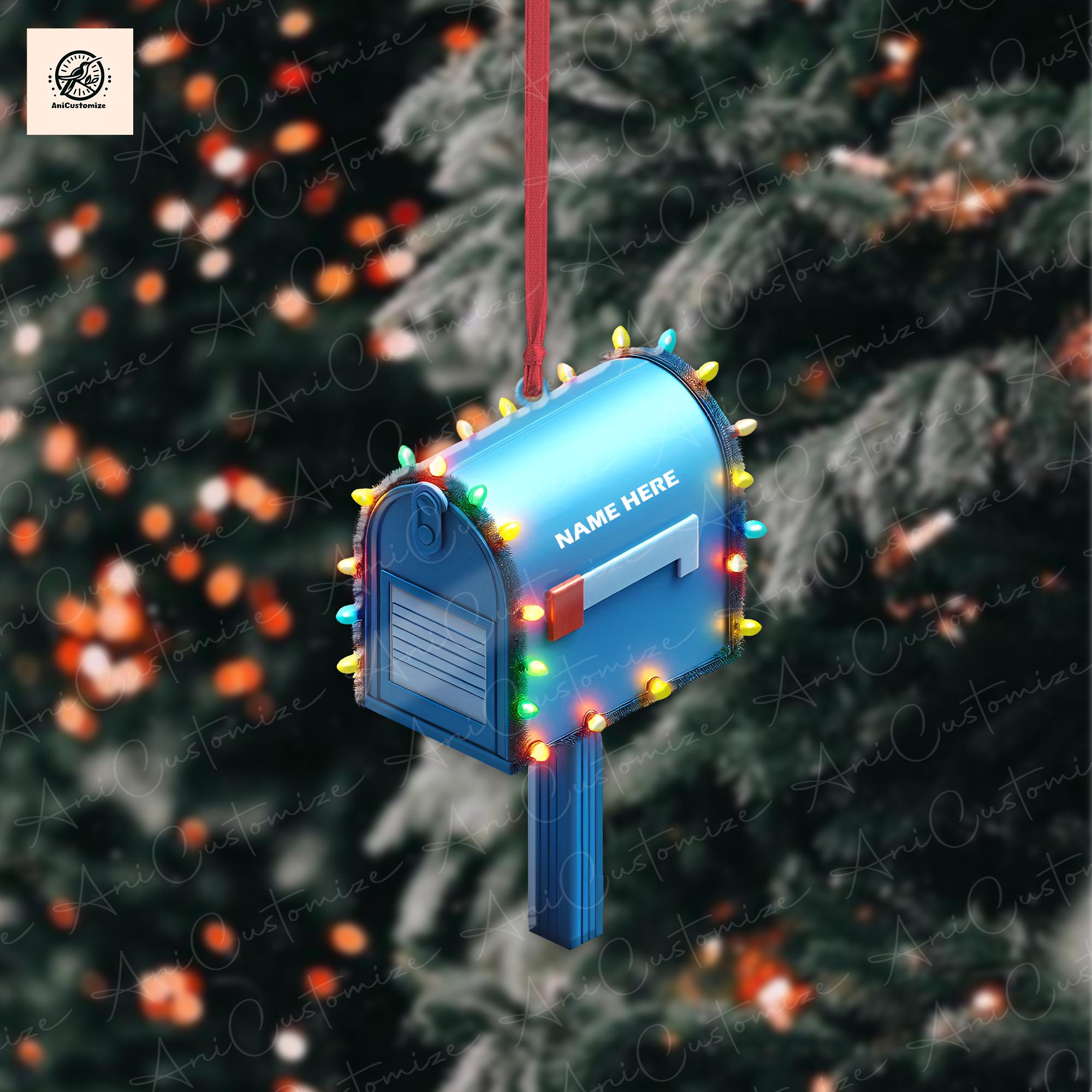 Personalized Mailbox Ornament, Mailbox Car Ornament, Mailbox Christmas Ornament, Postman Xmas Ornament, Post Office Xmas Gift, Christmas