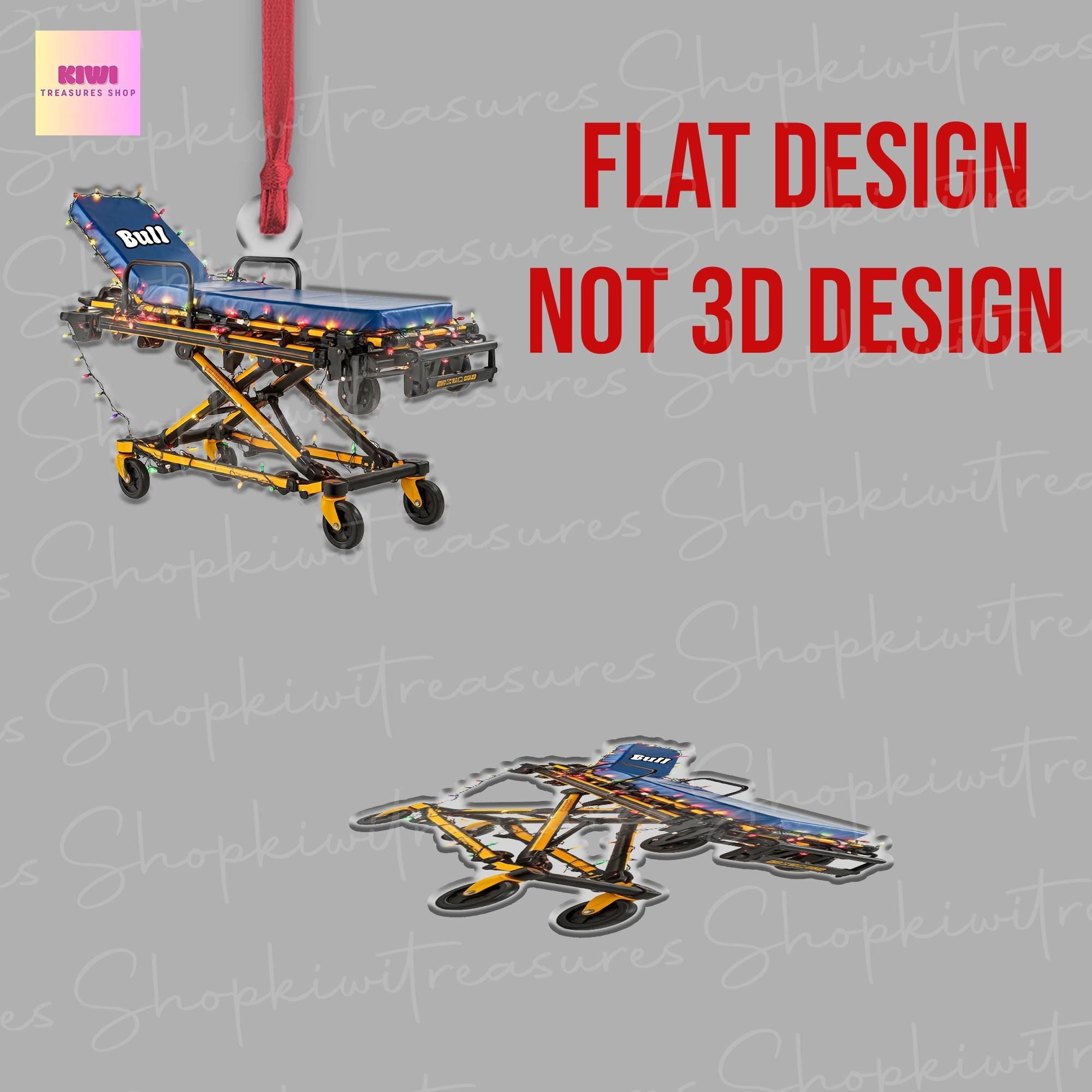 Personalized tryker Corporation Stretcher ornament, 2d Flat ornament, Surgery Medicine hospital bed Ornament, Hospital Bed Ornament