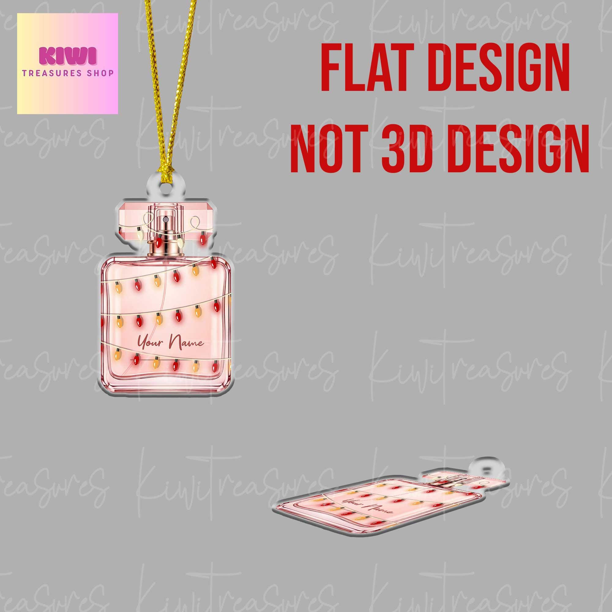 Custom Perfume Bottle Ornament • Personalized Flat Christmas Decoration