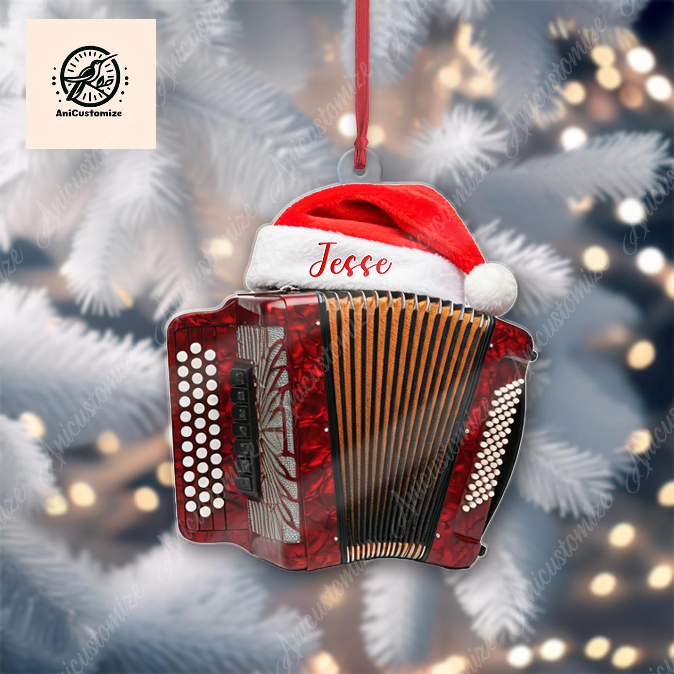 Personalized Accordion 2D FLAT Ornament Decor, Accordion Player Decor, Musician Lover Gift, Musician Decor, Music Lover Gift,Xmas Tree Decor