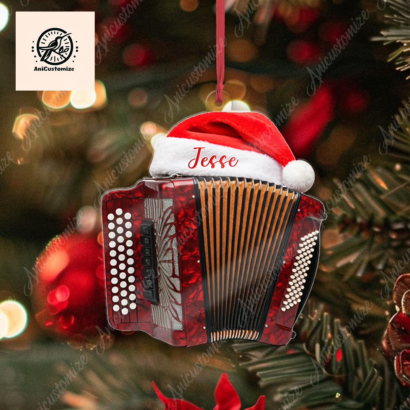 Personalized Accordion 2D FLAT Ornament Decor, Accordion Player Decor, Musician Lover Gift, Musician Decor, Music Lover Gift,Xmas Tree Decor