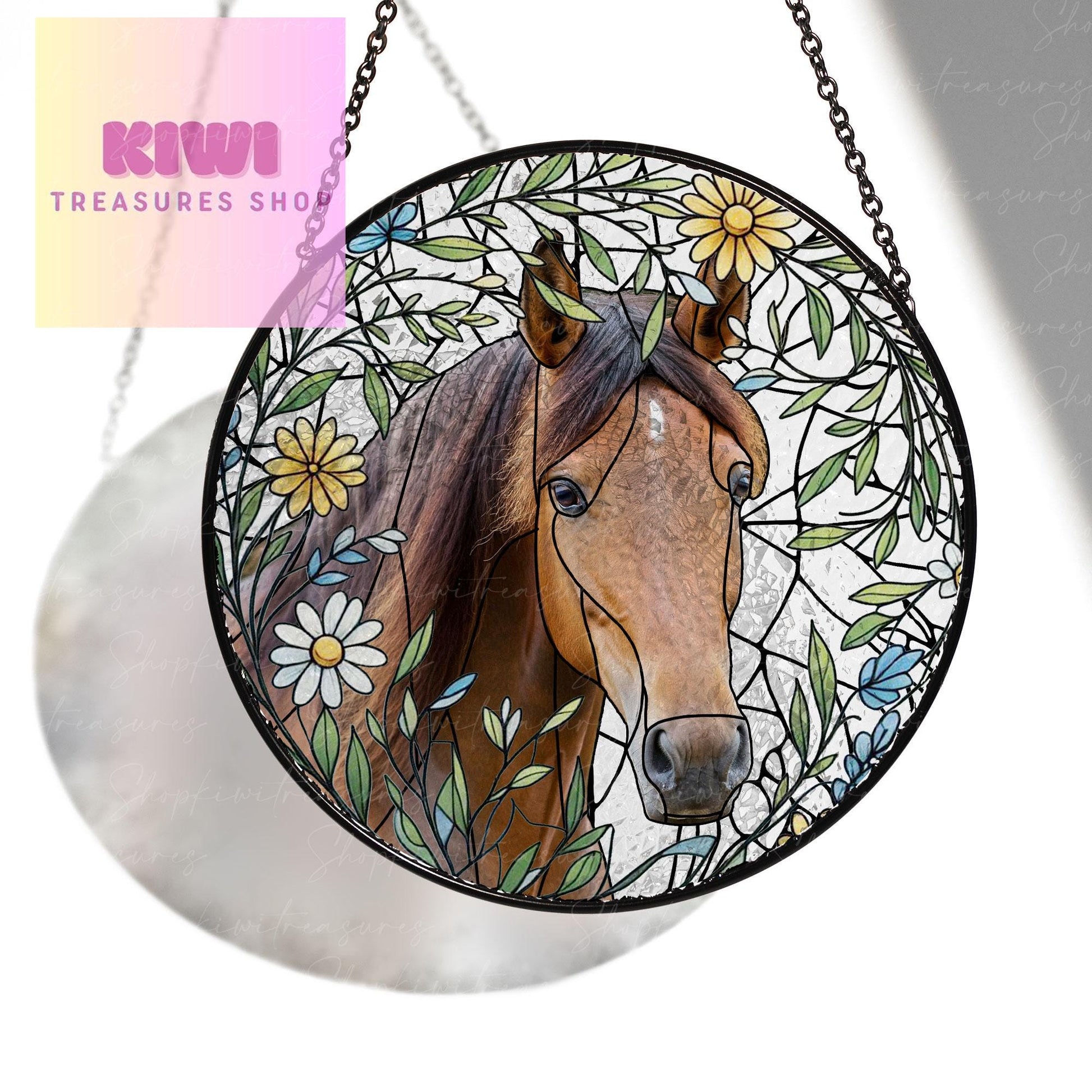 Special gift set 2025 Custom Horse Portrait GLASS Suncatcher, Glass Horse, Custom Horse Portrait from Photo, Horse Lovers