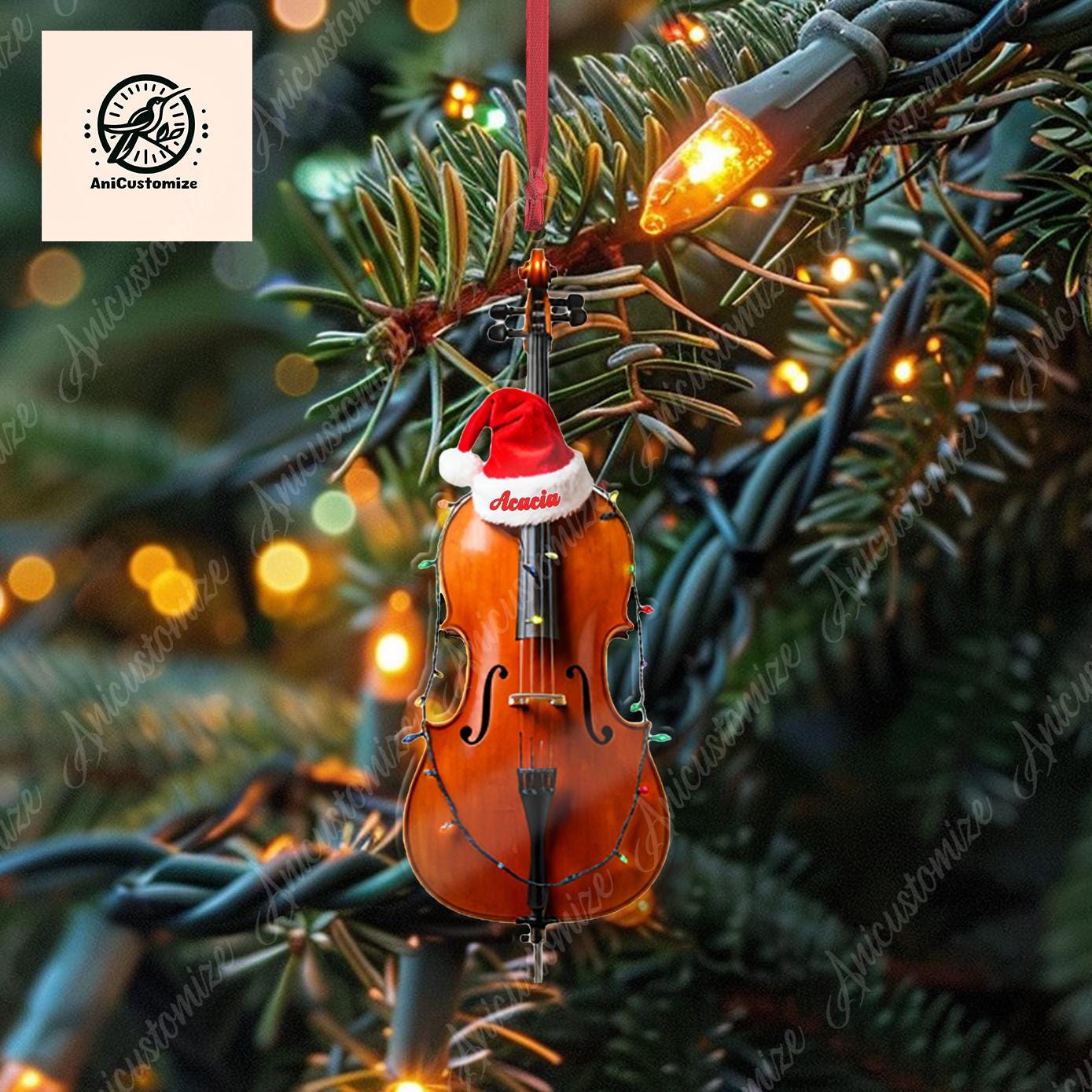 Personalized Cello 2D FLAT Ornament Decor, Cello Artist Decor,Christmas Cello Lover, Cello Artist Gift Idea, Musician Decor,Music Lover Gift