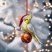 Christmas Cockatiel Ornament Decor, Christmas Bird Decor, Cockatiel Lover Gift, Bird Ornament, Funny Xmas Decor, Funny Xmas Gift,Bird Gift