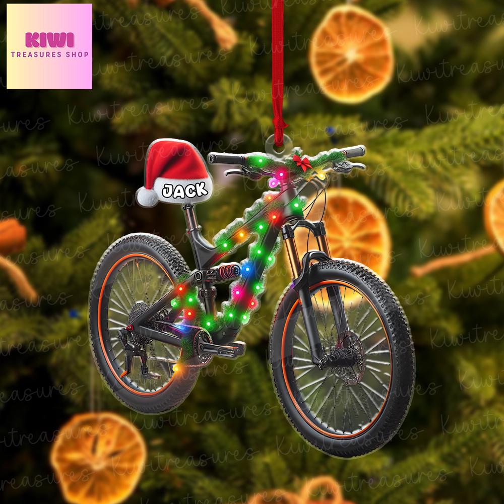Personalized bicycle Christmas Ornament, 2d FLAT ornament,Cycling Ornament, Bicycle Gift, Christmas Gift For Bicycle Rider, Bike Ornament