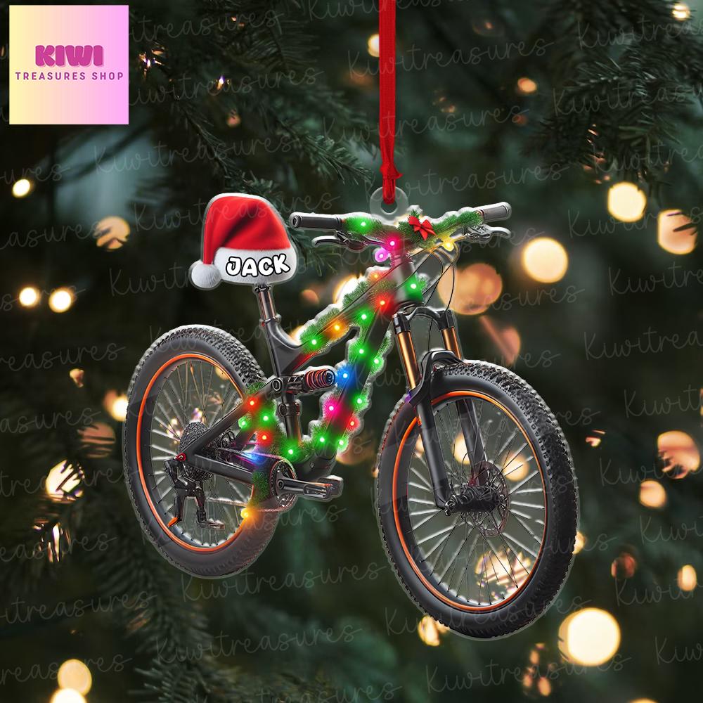 Personalized bicycle Christmas Ornament, 2d FLAT ornament,Cycling Ornament, Bicycle Gift, Christmas Gift For Bicycle Rider, Bike Ornament