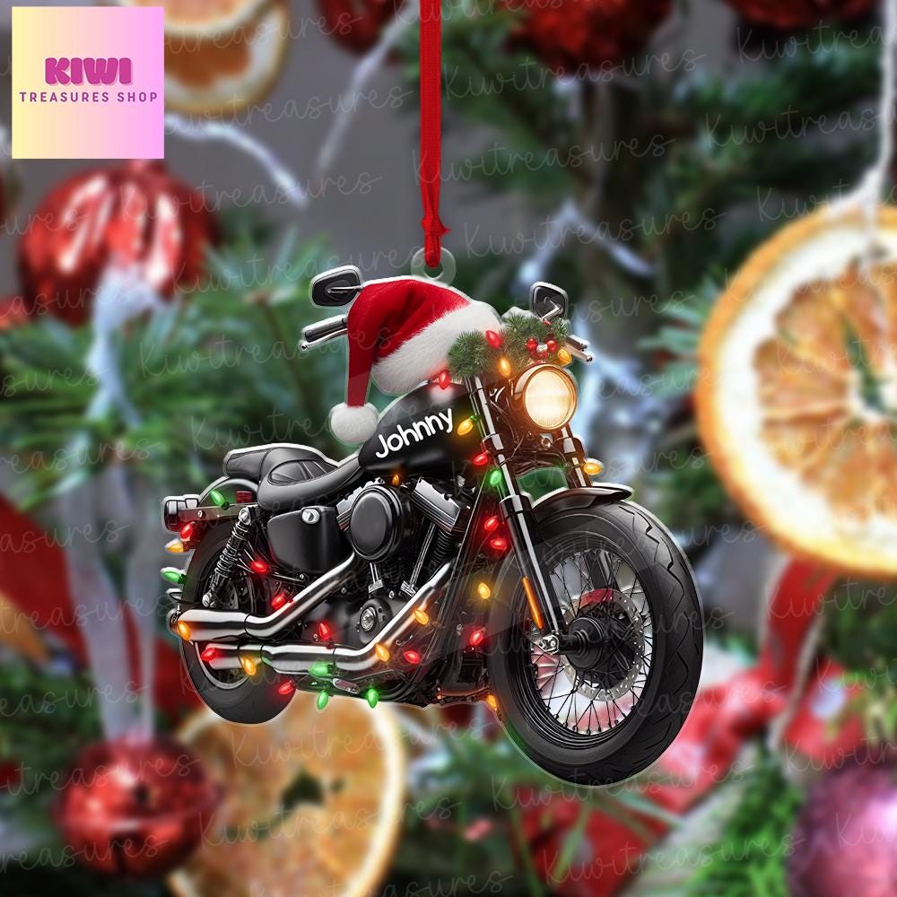 Custom Motorbike Ornament, 2D Flat ornament,speed lover, racing lover christmas idea gift, Funny motorbike christmas hanging