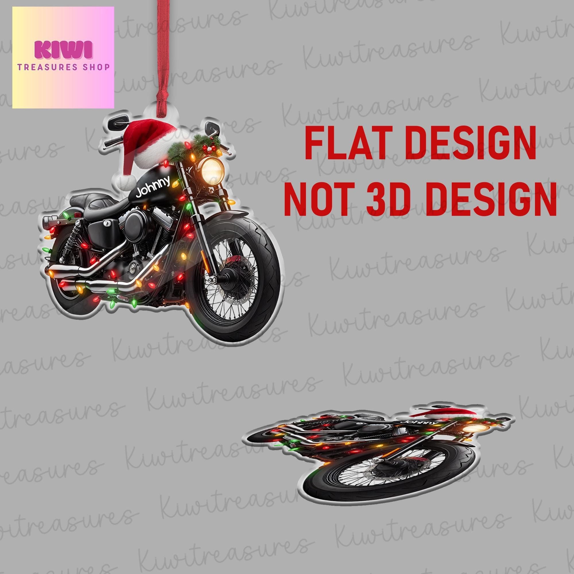 Custom Motorbike Ornament, 2D Flat ornament,speed lover, racing lover christmas idea gift, Funny motorbike christmas hanging
