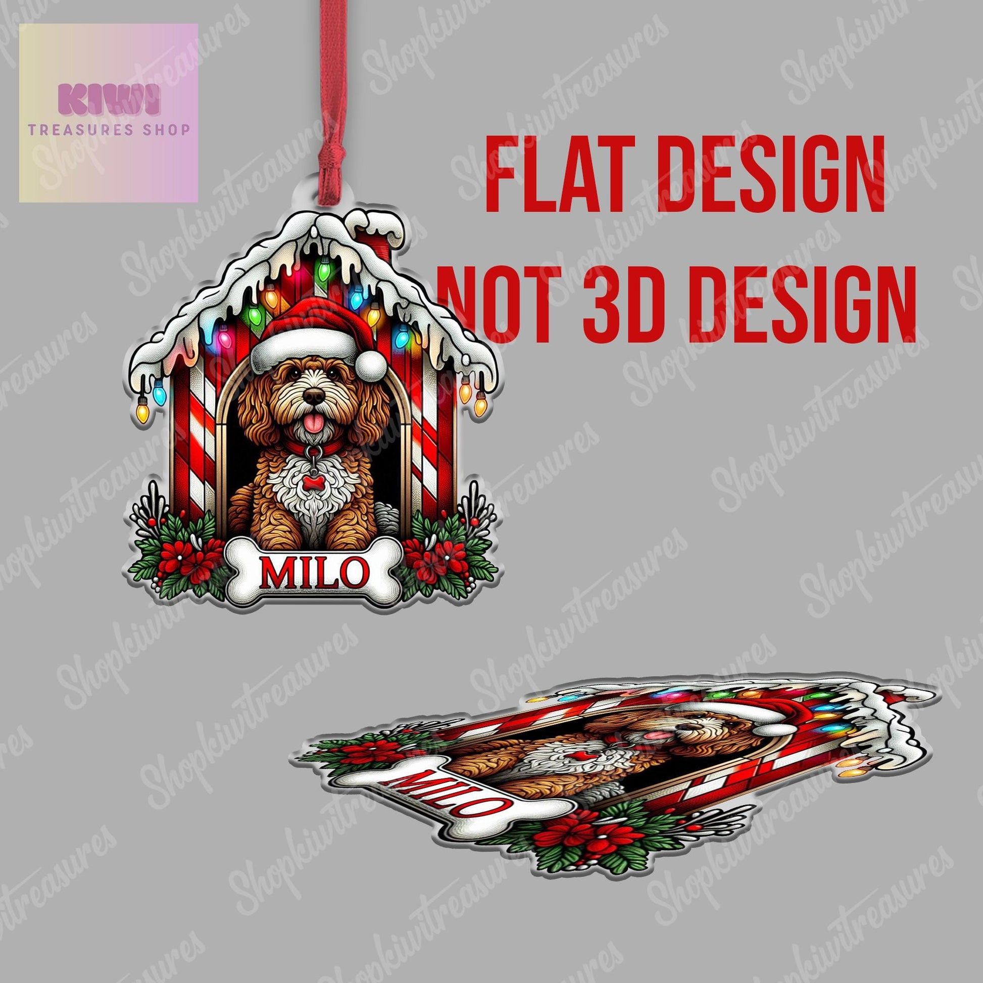 Personalized Christmas Cavapoo House Ornament Decor, Custom Dog Name Ornament, Dog House Decor, Cavapoo Lover Gift, Xmas Gift For Dog Mom