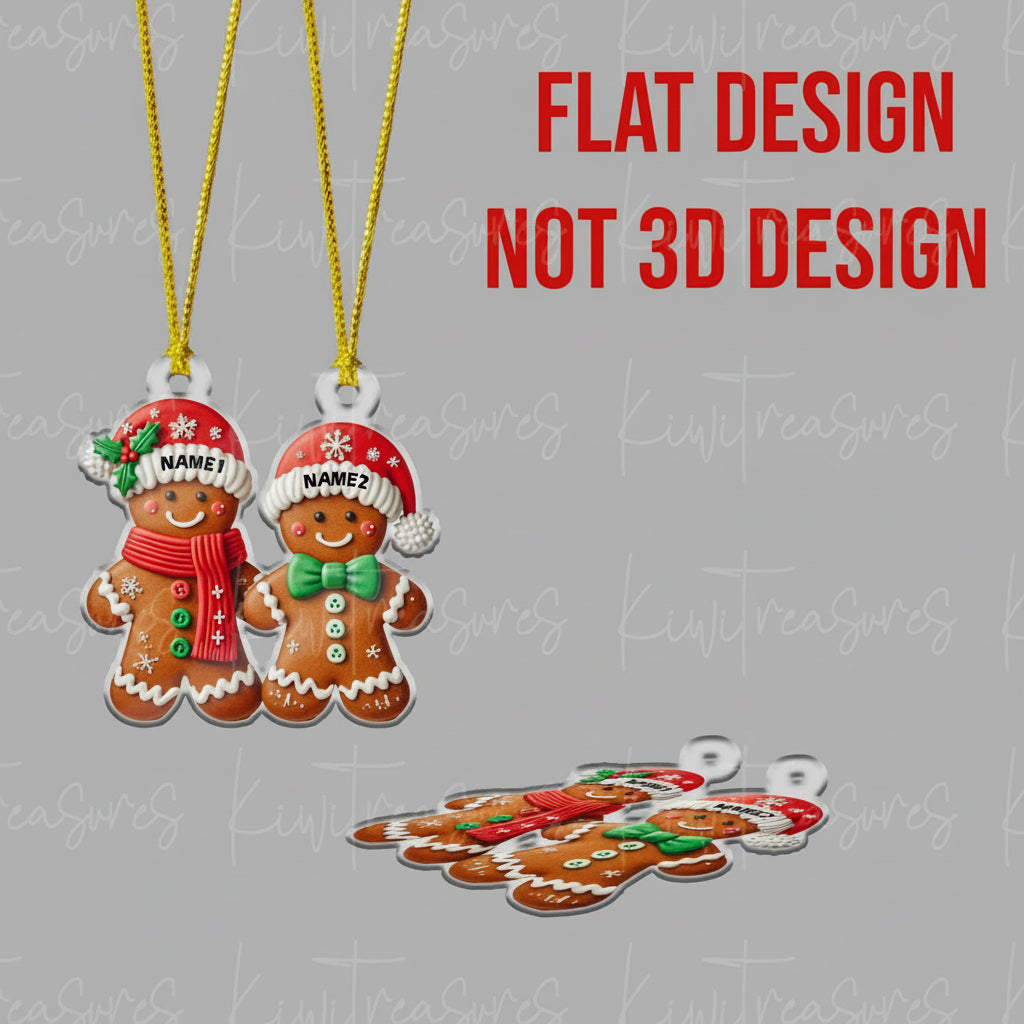 Gingerbread Couple Christmas Ornament, Xmas Tree Decor, Christmas gift, Gingerbread Lovers Gift, First Christmas Ornament Couple 2024